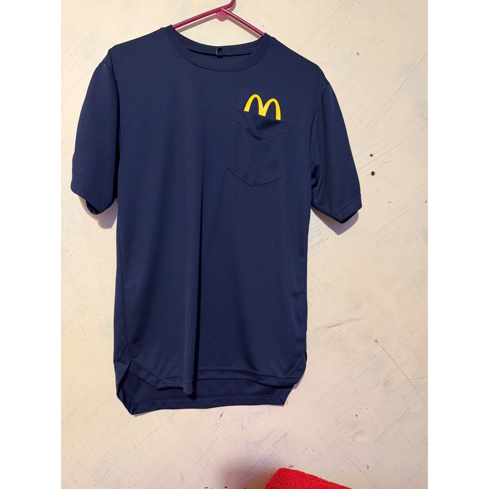 McDonalds Employee Uniform Shirt Mens Small Navy Blue Pocket Logo MC314 Egypt